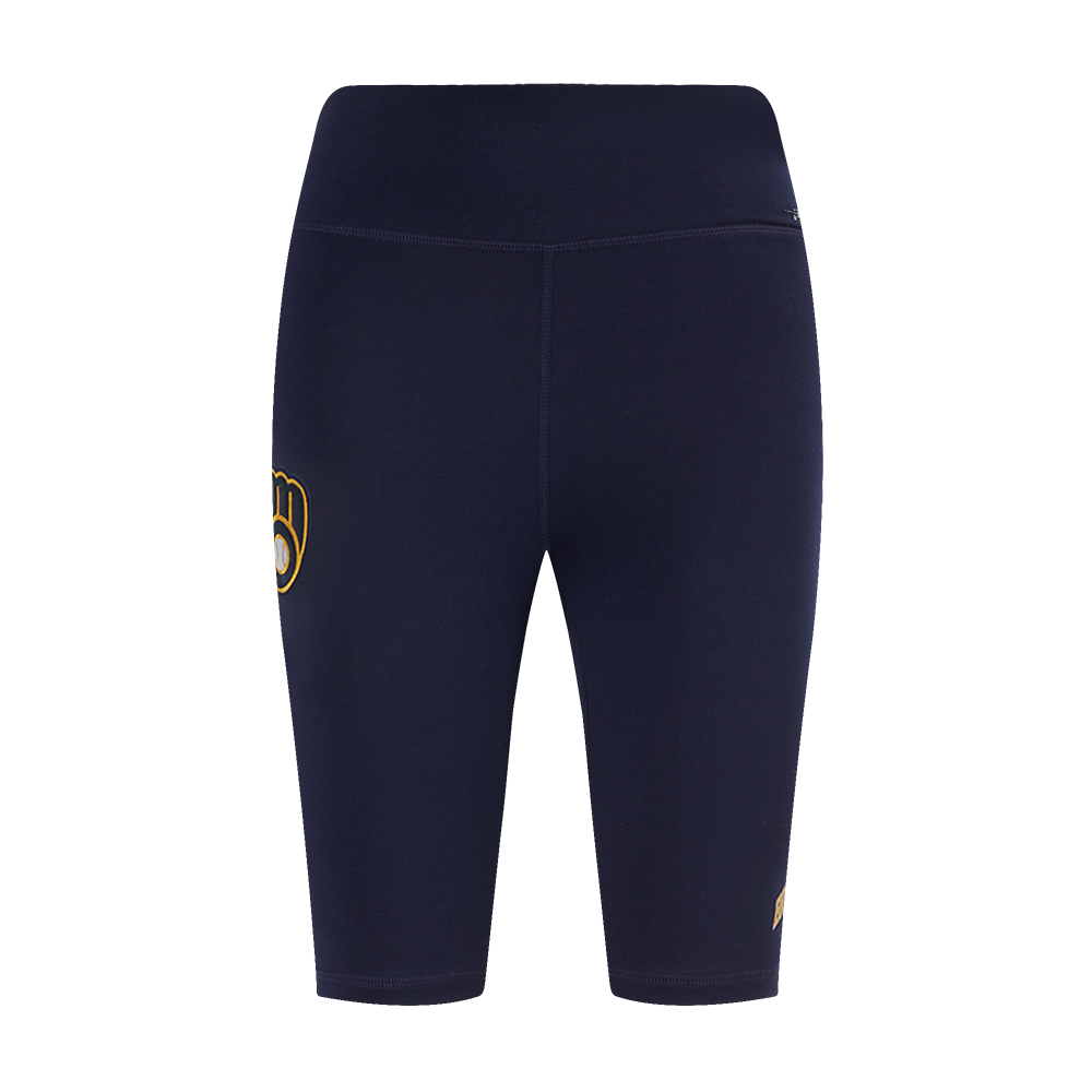 MLB MILWAUKEE BREWERS CLASSIC WOMEN'S COTTON BIKE SHORT (MIDNIGHT NAVY)