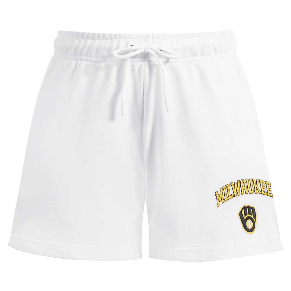 MLB MILWAUKEE BREWERS CLASSIC WOMEN'S FLEECE SHORT (WHITE)