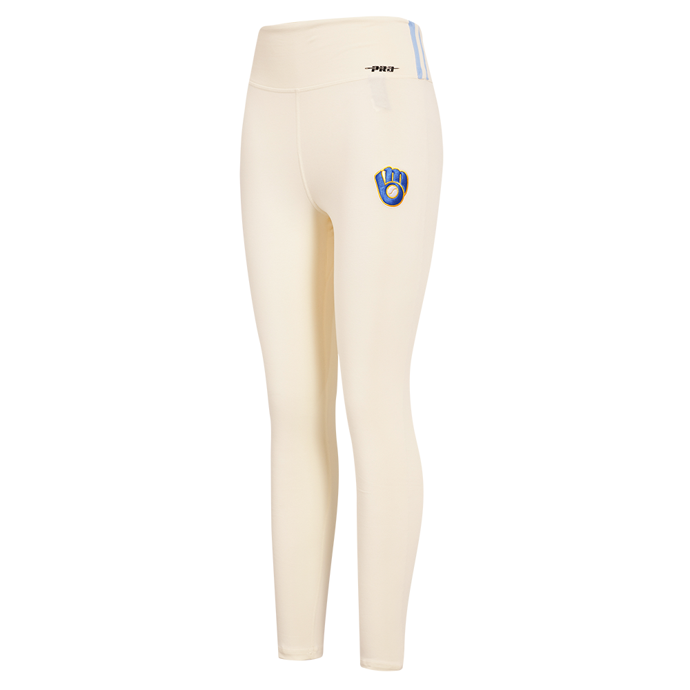 MLB MILWAUKEE BREWERS RETRO CLASSIC LEGGING EN JERSEY POUR FEMME (COQUILLE D'ŒUF)