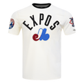 MLB MONTREAL EXPOS MODERN ORIGINALS T-SHIRT À BORDURES CONTRASTANTES POUR HOMME (COQUILLE D'ŒUF/NOIR)