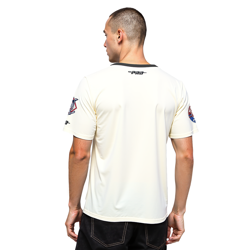 MLB MONTREAL EXPOS MODERN ORIGINALS T-SHIRT À BORDURES CONTRASTANTES POUR HOMME (COQUILLE D'ŒUF/NOIR)