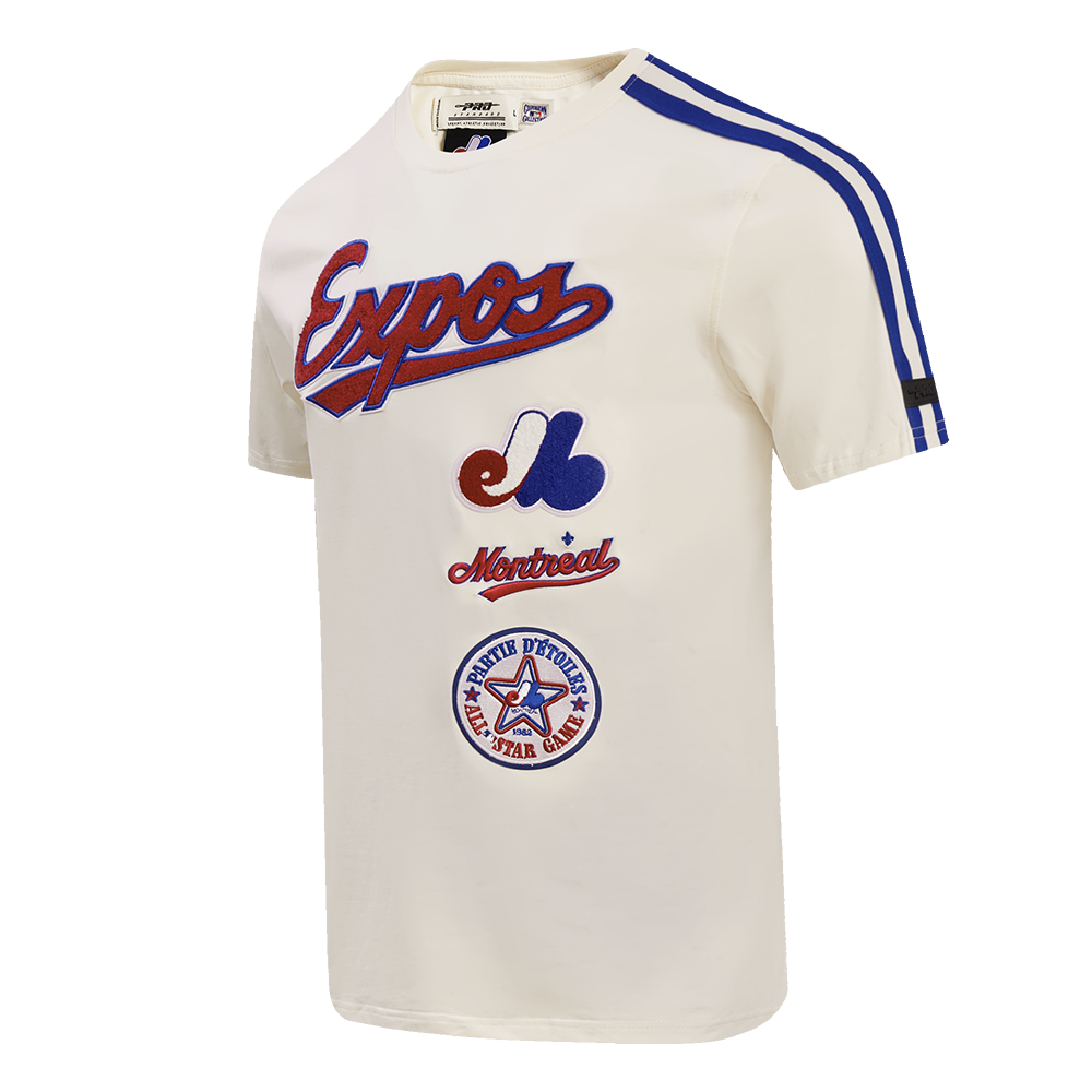MLB MONTREAL EXPOS RETRO CLASSIC MEN'S STRIPED TOP (EGGSHELL/ ROYAL BLUE)