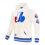 MLB MONTREAL EXPOS RETRO CLASSICS MEN'S PULLOVER HOODIE (EGGSHELL/ROYAL BLUE)