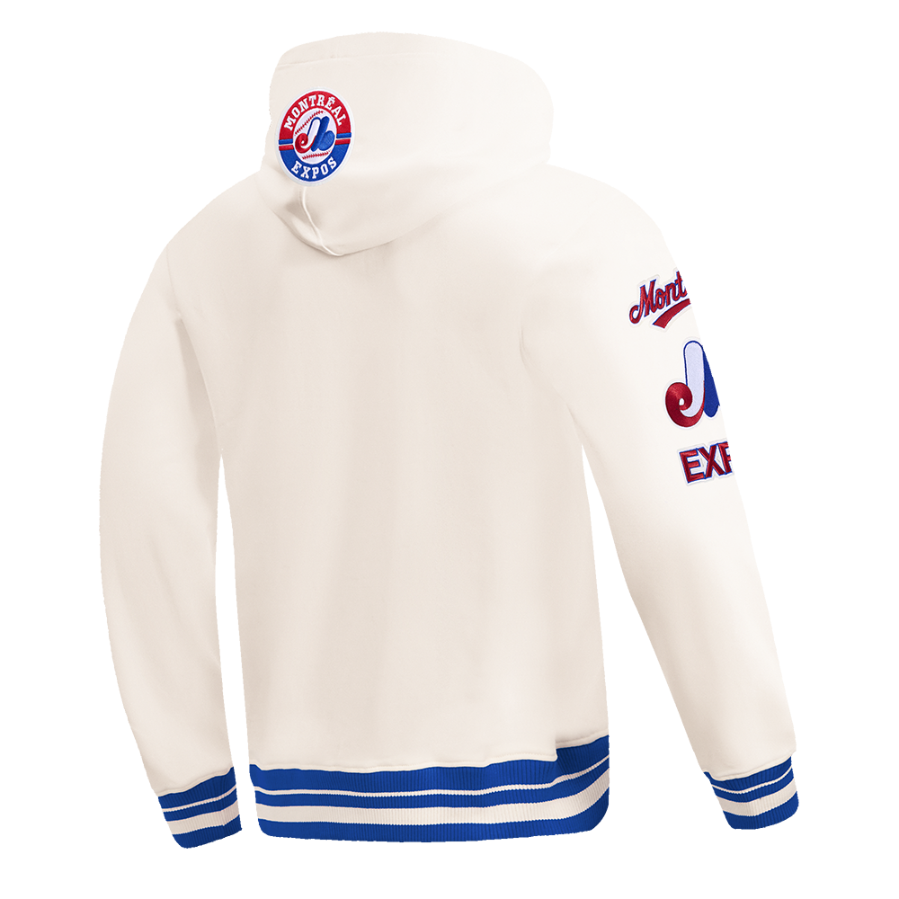 MLB MONTREAL EXPOS RETRO CLASSICS MEN'S PULLOVER HOODIE (EGGSHELL/ROYAL BLUE)