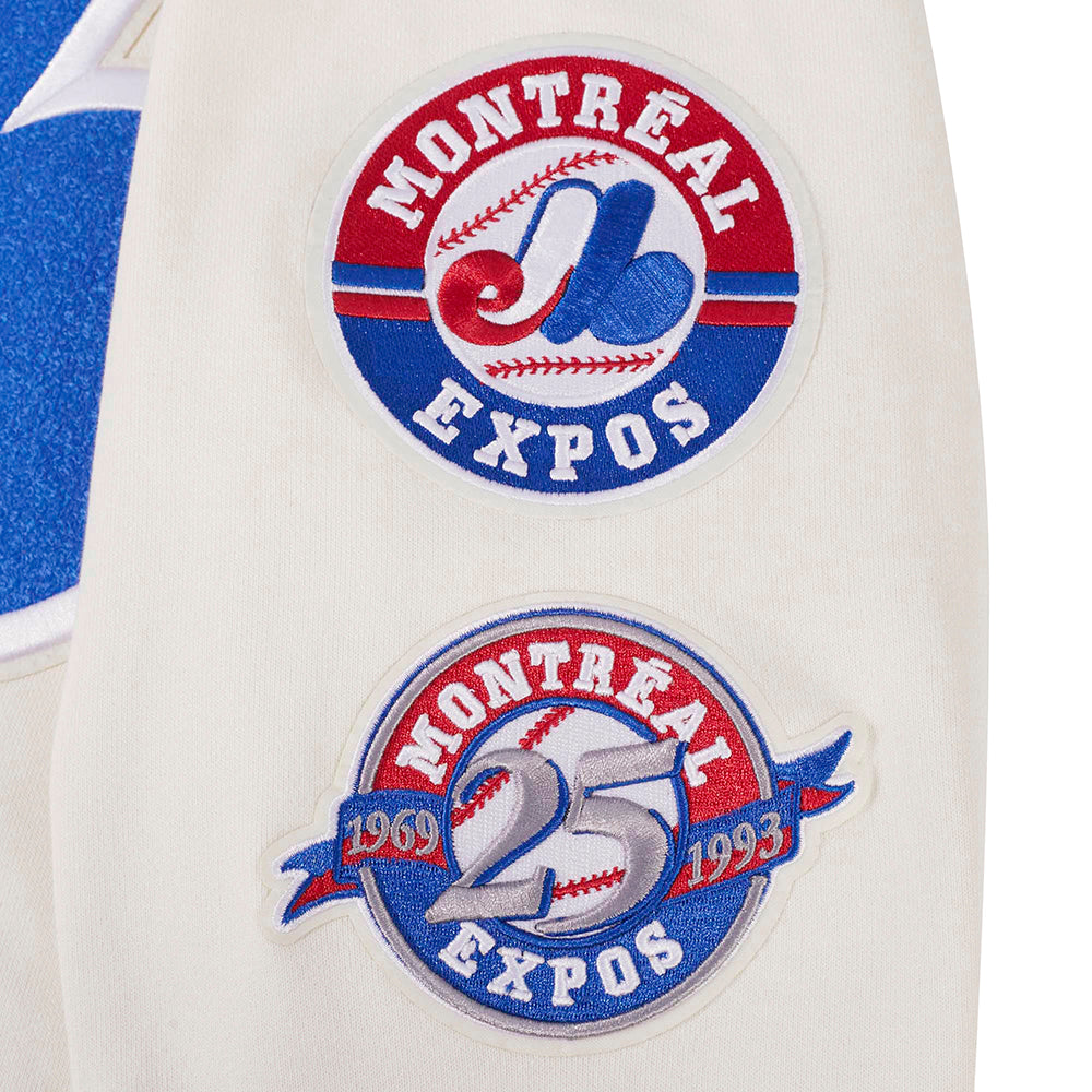 MLB MONTREAL EXPOS RETRO CLASSICS MEN'S PULLOVER HOODIE (EGGSHELL/ROYAL BLUE)