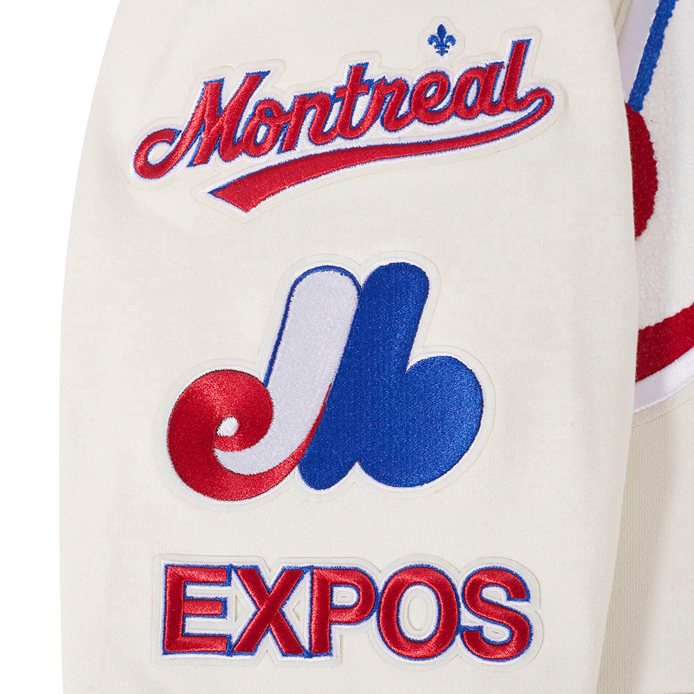 MLB MONTREAL EXPOS RETRO CLASSICS MEN'S PULLOVER HOODIE (EGGSHELL/ROYAL BLUE)
