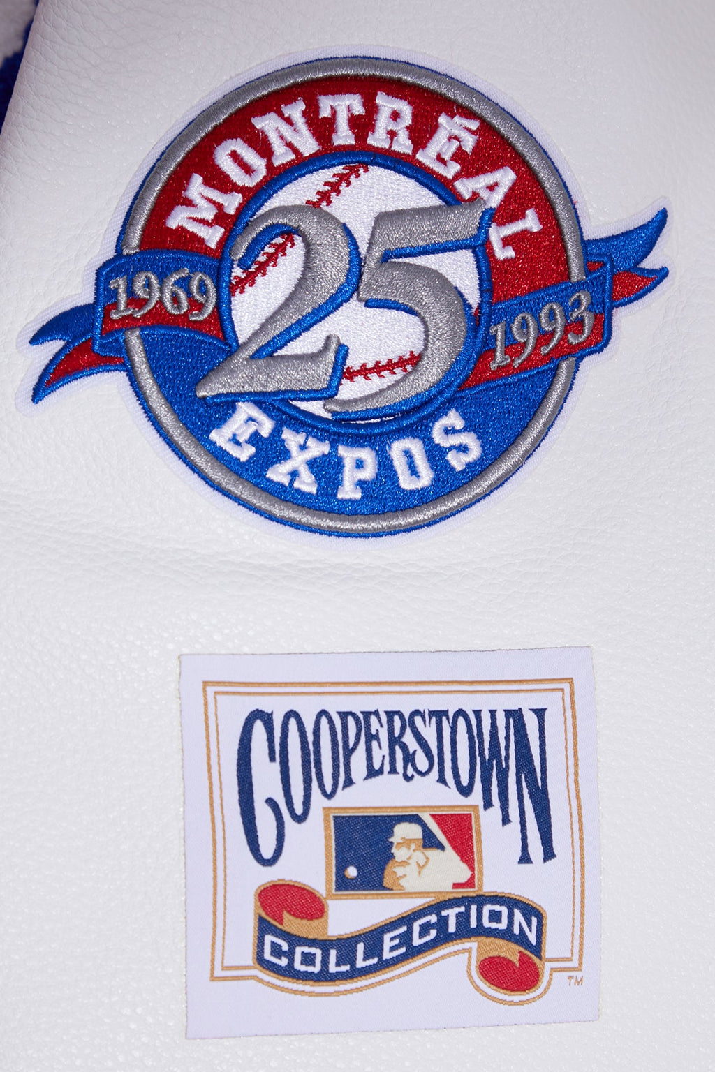 MLB MONTREAL EXPOS RETRO CLASSIC BLOUSON COLLÉGIAL EN LAINE À BORDS CÔTELÉS POUR HOMME (ROUGE/BLANC)