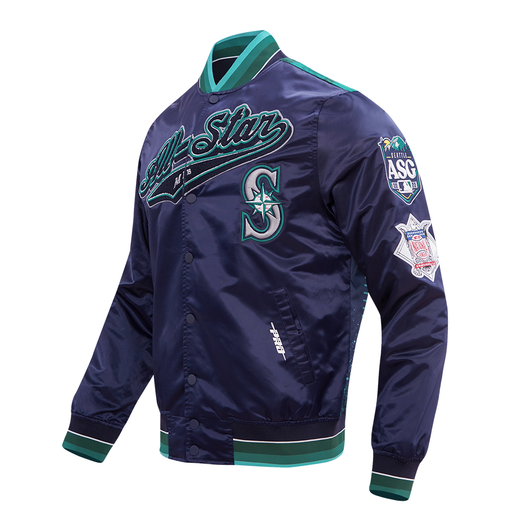 MLB ALL STAR 2023 RIB MEN'S SATIN JACKET (MIDNIGHT NAVY)