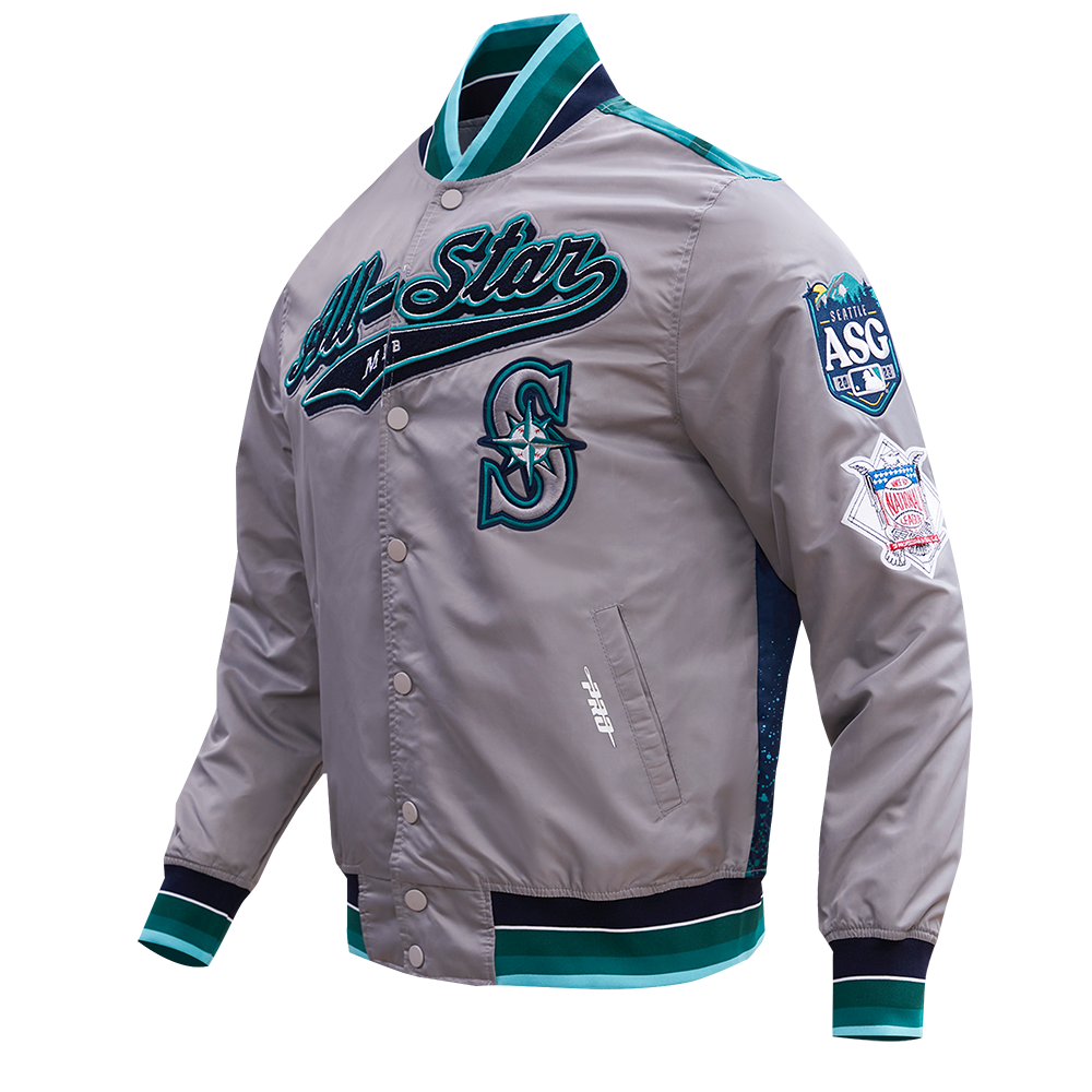 MLB ALL STAR 2023 RIB MEN'S SATIN JACKET (SILVER)
