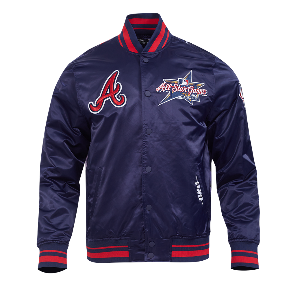 MLB MLB ALL STAR MEN'S SUBLIMATED SATIN JACKET (MIDNIGHT NAVY/RED/MIDNIGHT NAVY)