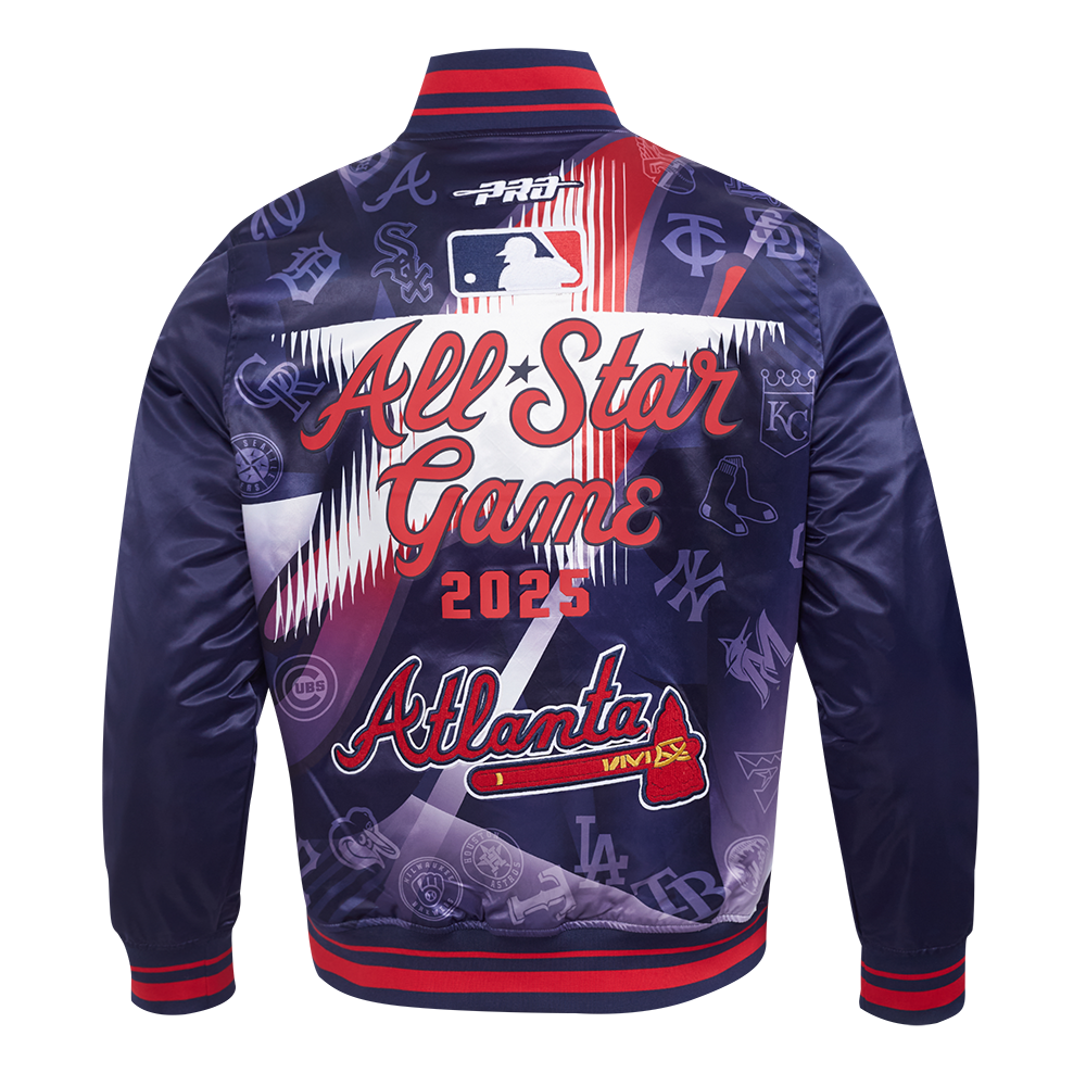 MLB MLB ALL STAR MEN'S SUBLIMATED SATIN JACKET (MIDNIGHT NAVY/RED/MIDNIGHT NAVY)