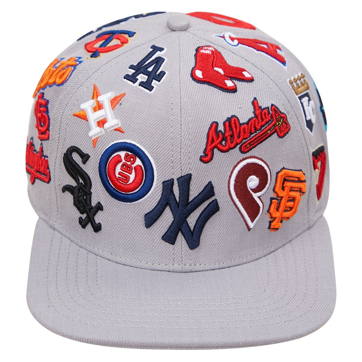 MLB PRO LEAGUE WOOL UNISEX SNAPBACK HAT (GRAY)
