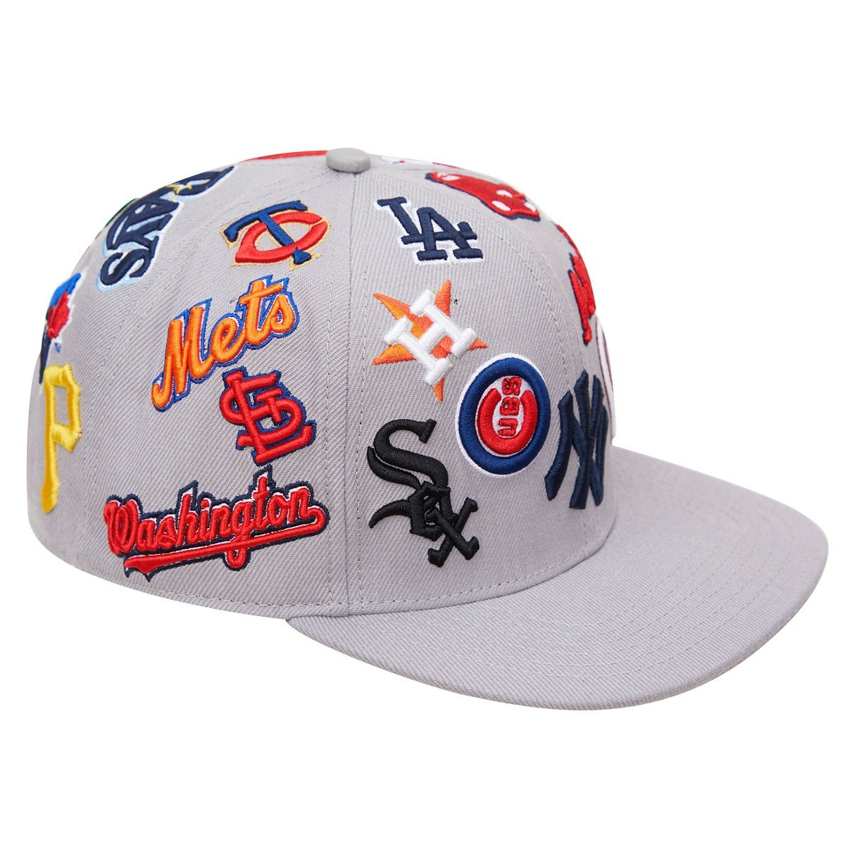 MLB PRO LEAGUE WOOL UNISEX SNAPBACK HAT (GRAY)