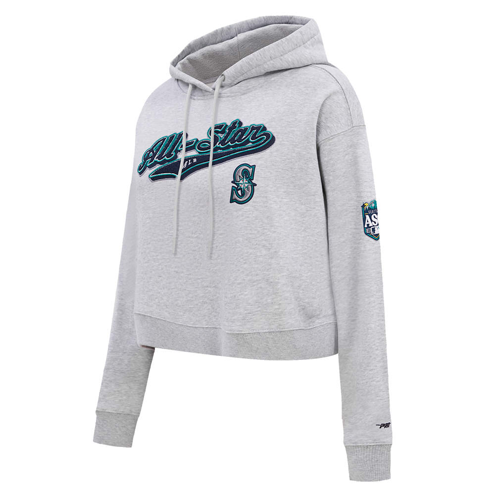 MLB ALL STAR 2023 WOMEN'S CROPPED PULLOVER HOODIE (HEATHER GREY)