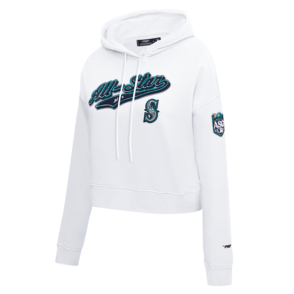 MLB ALL STAR 2023 WOMEN'S CROPPED PULLOVER HOODIE (WHITE)