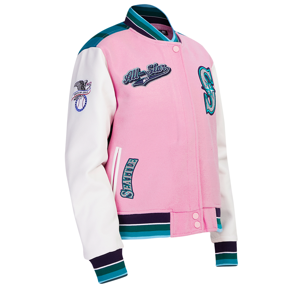 MLB ALL STAR 2023 RIB WOOL WOMEN'S VARSITY JACKET (PINK/WHITE)