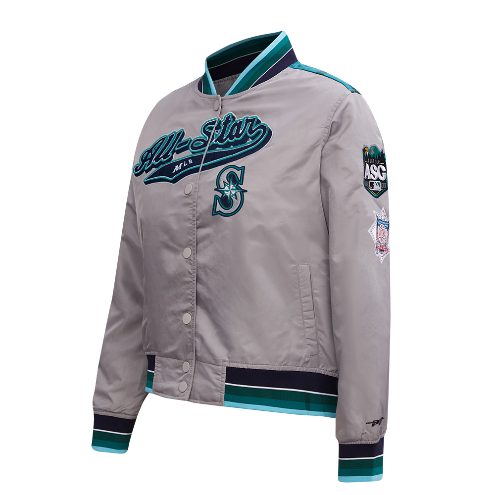 MLB ALL STAR 2023 WOMEN'S RIB SATIN JACKET (SILVER)