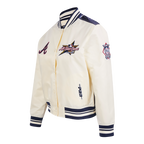 MLB MLB ALL STAR WOMEN'S SUBLIMATED SATIN JACKET (EGGSHELL/ MIDNIGHT NAVY)
