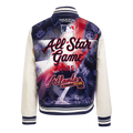 MLB MLB ALL STAR WOMEN'S SUBLIMATED SATIN JACKET (EGGSHELL/ MIDNIGHT NAVY)