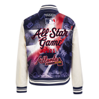 MLB MLB ALL STAR WOMEN'S SUBLIMATED SATIN JACKET (EGGSHELL/ MIDNIGHT NAVY)