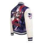 MLB MLB ALL STAR WOMEN'S SUBLIMATED SATIN JACKET (EGGSHELL/ MIDNIGHT NAVY)