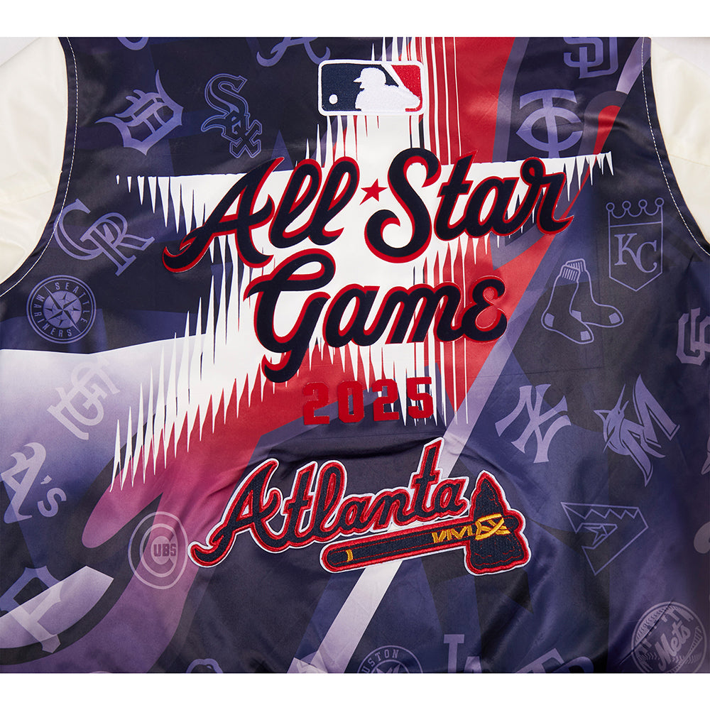 MLB MLB ALL STAR WOMEN'S SUBLIMATED SATIN JACKET (EGGSHELL/ MIDNIGHT NAVY)