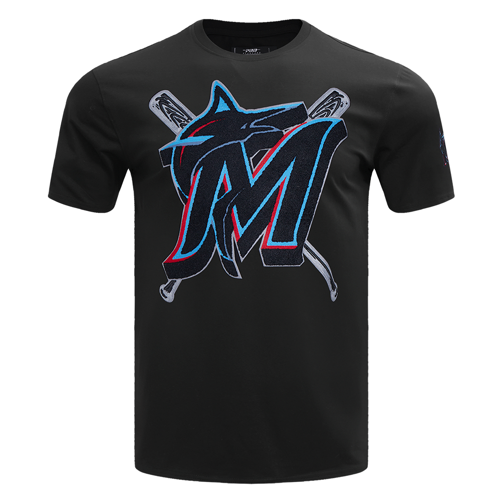 MLB MIAMI MARLINS MASH UP HAUT EN JERSEY SIMPLE POUR HOMME (NOIR)