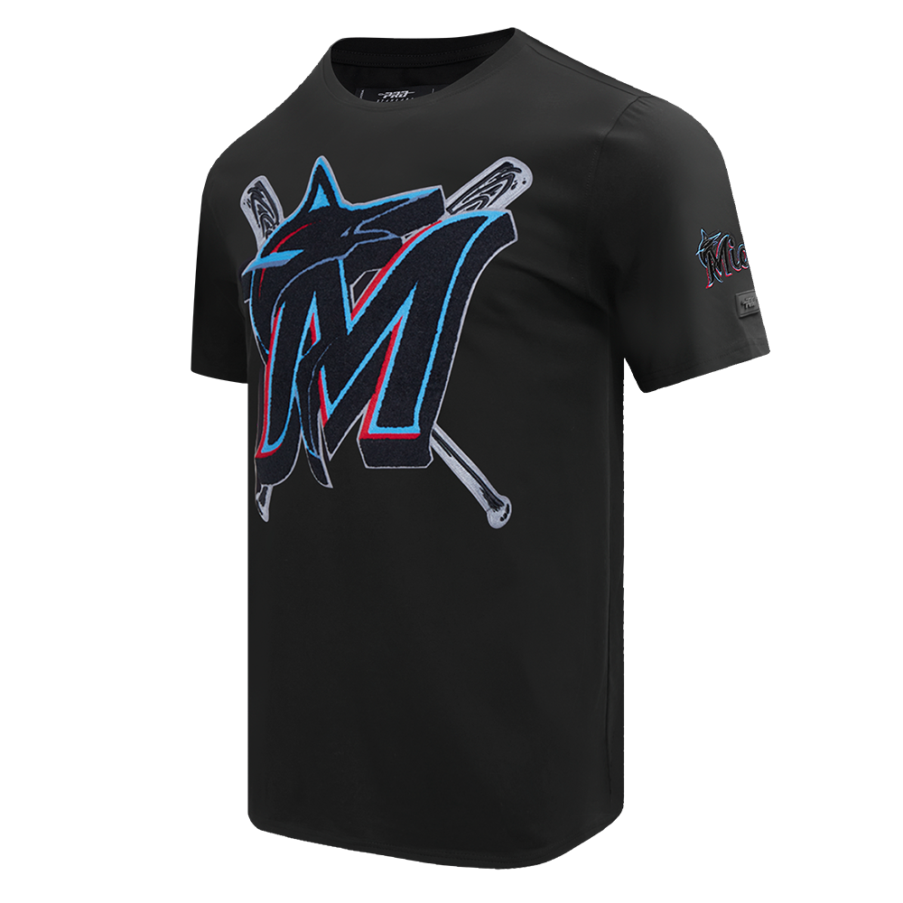 MLB MIAMI MARLINS MASH UP HAUT EN JERSEY SIMPLE POUR HOMME (NOIR)