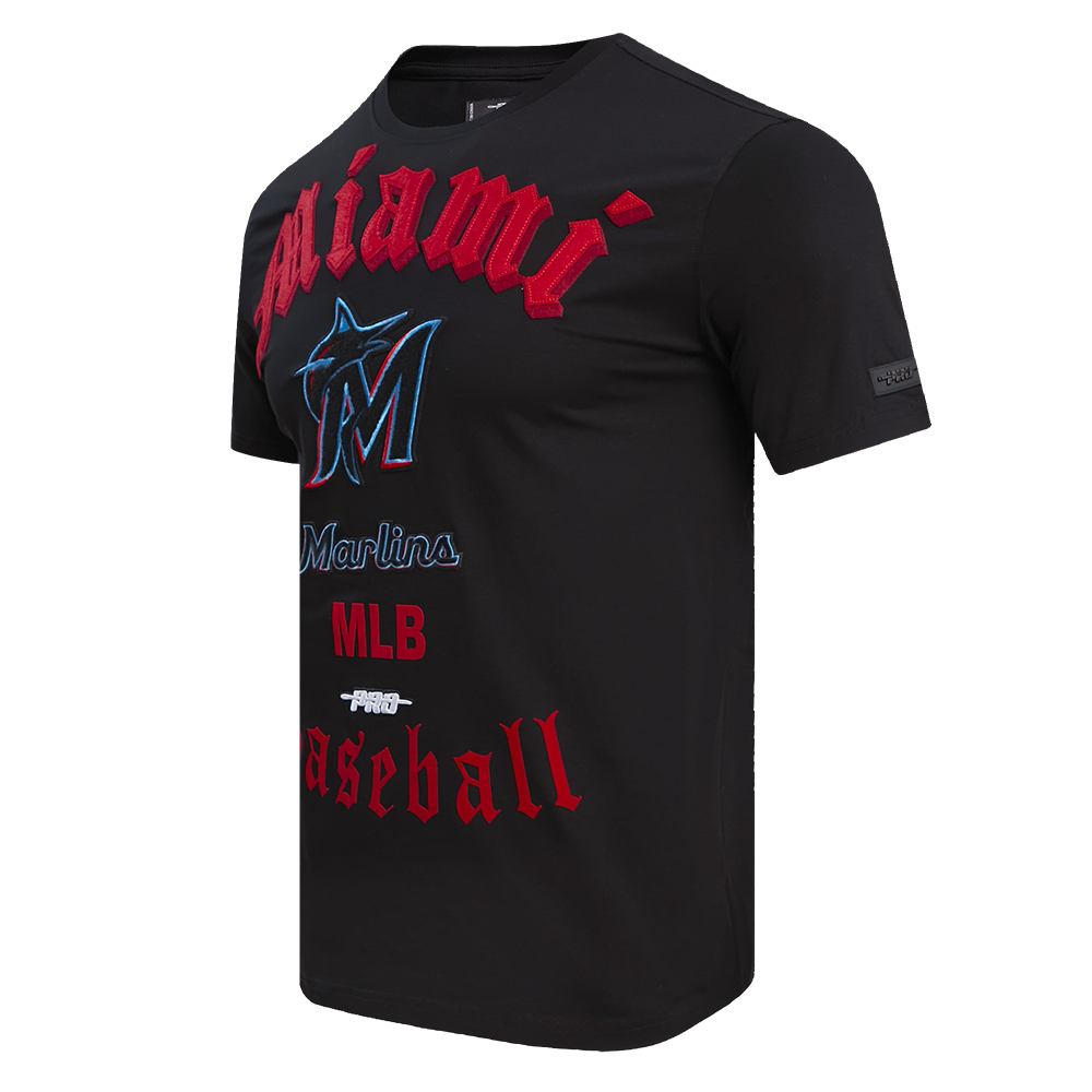 MLB MIAMI MARLINS OLD ENGLISH MEN'S SJ TOP (BLACK)