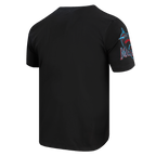 MLB MIAMI MARLINS OLD ENGLISH HAUT EN JERSEY SIMPLE POUR HOMME (NOIR)