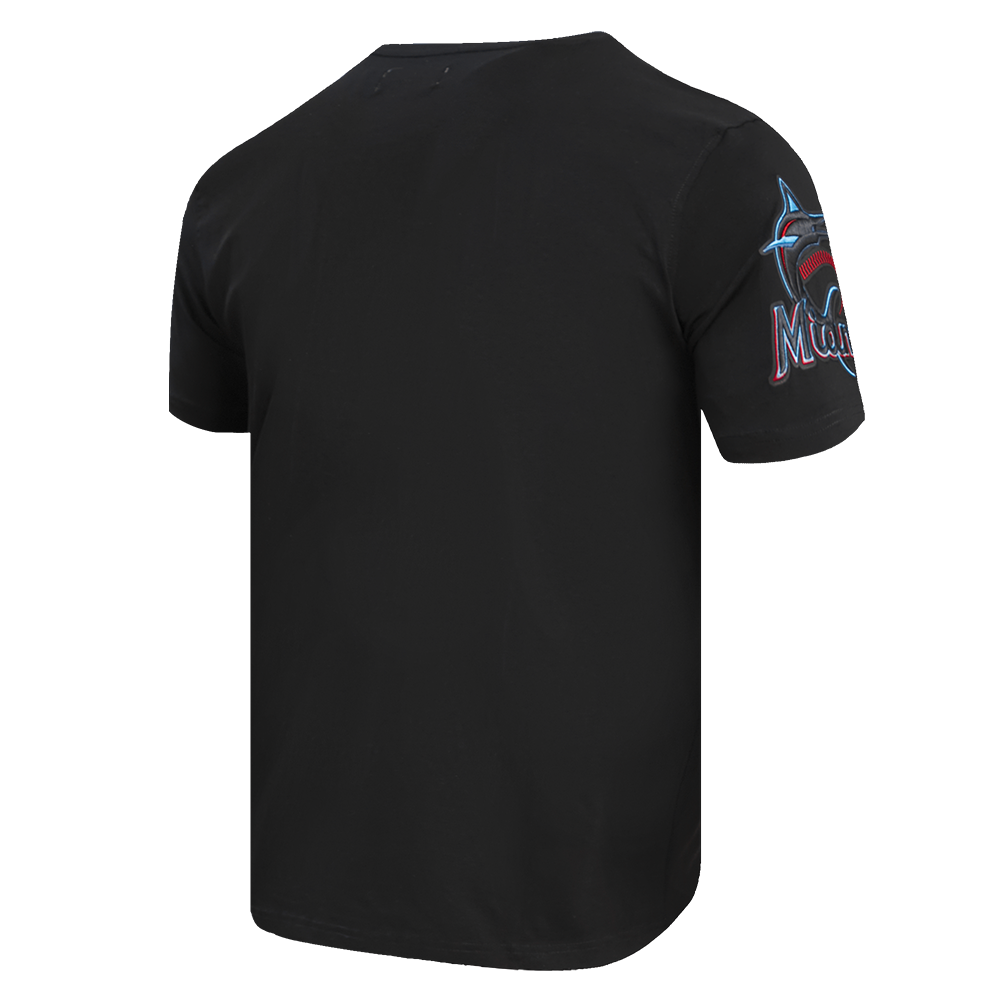 MLB MIAMI MARLINS OLD ENGLISH HAUT EN JERSEY SIMPLE POUR HOMME (NOIR)