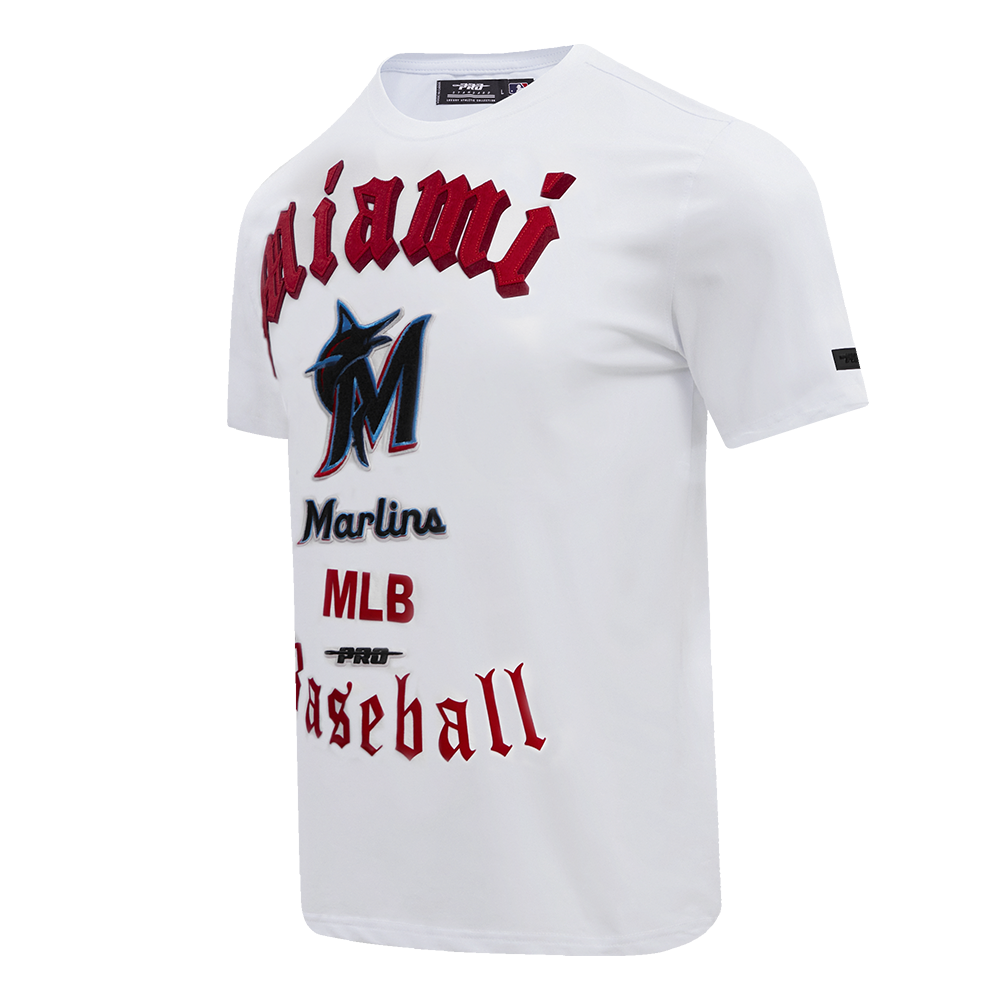 MLB MIAMI MARLINS OLD ENGLISH MEN'S SJ TOP (WHITE)
