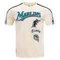 MLB FLORIDA MARLINS RETRO CLASSIC HAUT À RAYURES POUR HOMME (COQUILLE D'ŒUF/NOIR)