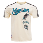 MLB FLORIDA MARLINS RETRO CLASSIC HAUT À RAYURES POUR HOMME (COQUILLE D'ŒUF/NOIR)