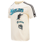 MLB FLORIDA MARLINS RETRO CLASSIC HAUT À RAYURES POUR HOMME (COQUILLE D'ŒUF/NOIR)