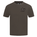 MLB MIAMI MARLINS NEUTRAL HAUT EN JERSEY DE COTON À ÉPAULES TOMBANTES POUR HOMME (TAUPE FONCÉ)