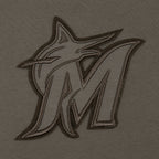 MLB MIAMI MARLINS NEUTRAL HAUT EN JERSEY DE COTON À ÉPAULES TOMBANTES POUR HOMME (TAUPE FONCÉ)