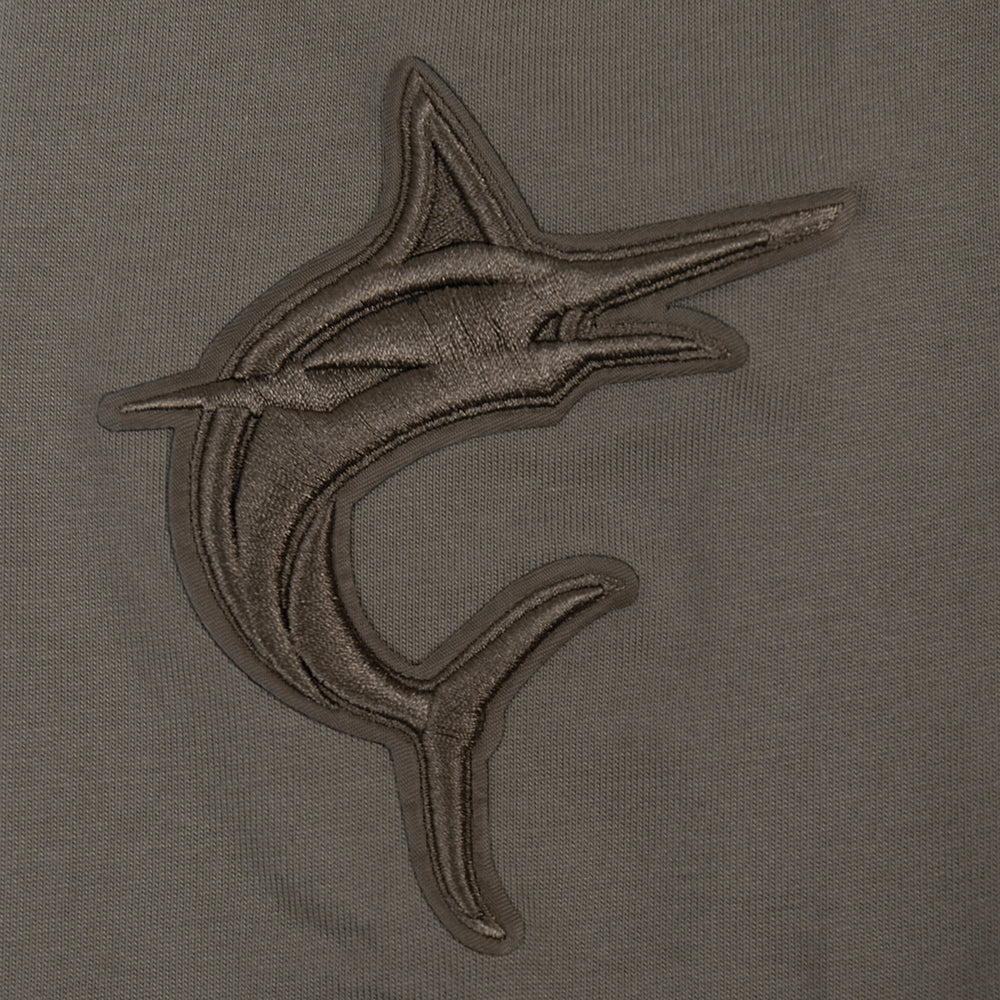 MLB MIAMI MARLINS NEUTRAL HAUT EN JERSEY DE COTON À ÉPAULES TOMBANTES POUR HOMME (TAUPE FONCÉ)