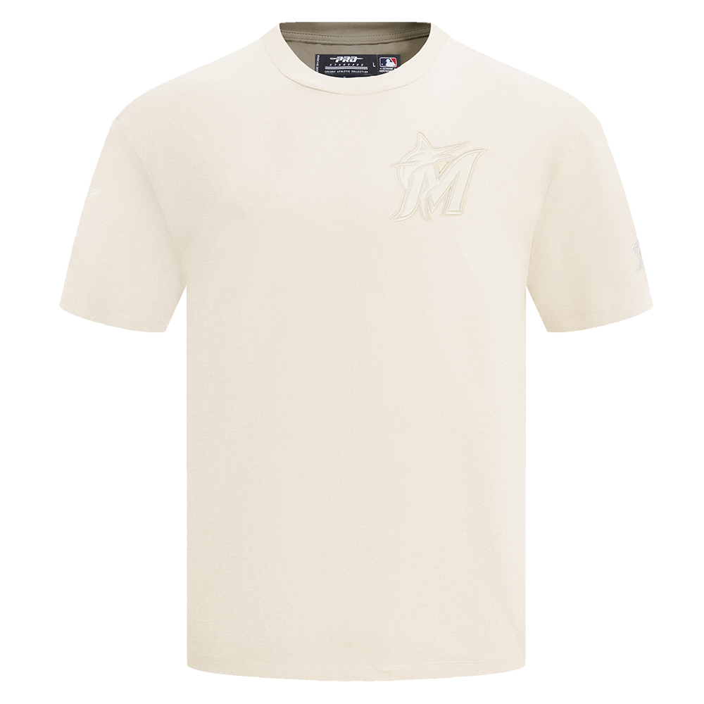 MLB MIAMI MARLINS NEUTRAL HAUT EN JERSEY DE COTON À ÉPAULES TOMBANTES POUR HOMME (COQUILLE D'ŒUF)