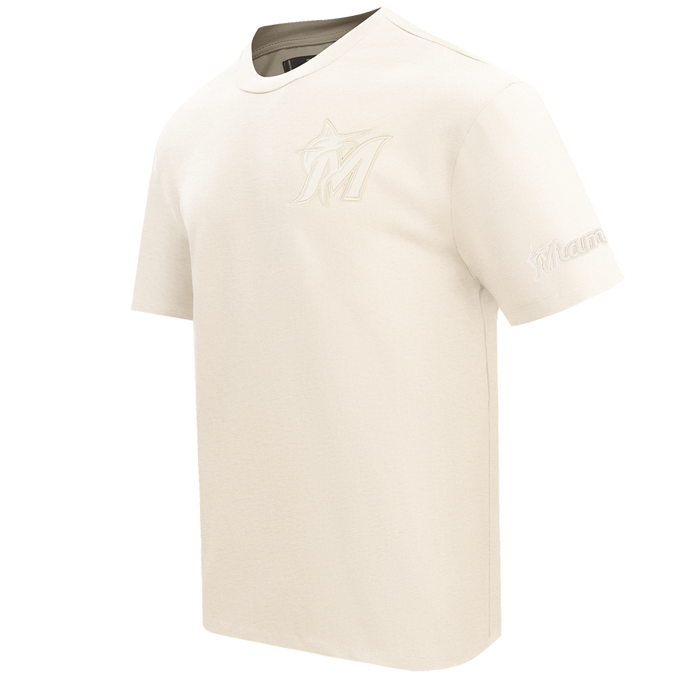 MLB MIAMI MARLINS NEUTRAL HAUT EN JERSEY DE COTON À ÉPAULES TOMBANTES POUR HOMME (COQUILLE D'ŒUF)