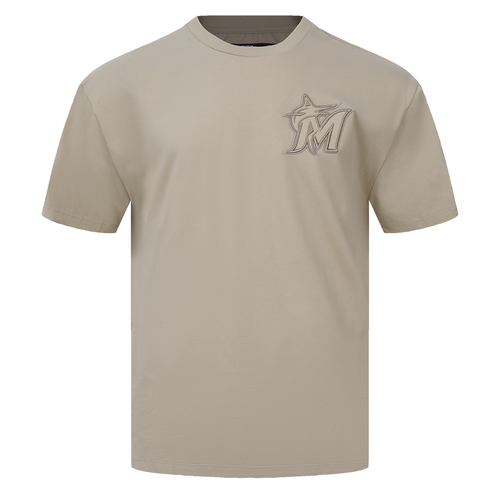 MLB MIAMI MARLINS NEUTRAL DROP SHOULDER MEN'S TOP (TAUPE)