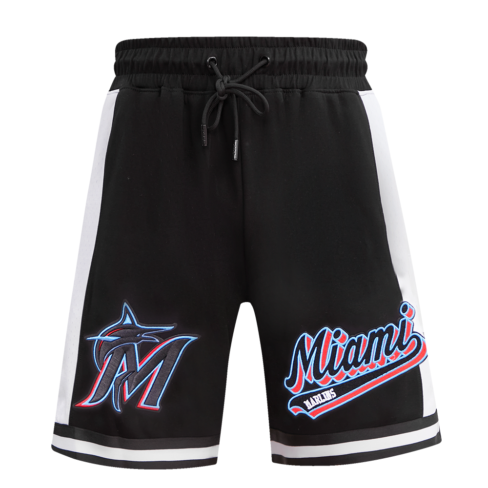 MLB MIAMI MARLINS SCRIPT TAIL SHORT EN MAILLE DOUBLE 2.0 POUR HOMME (NOIR)