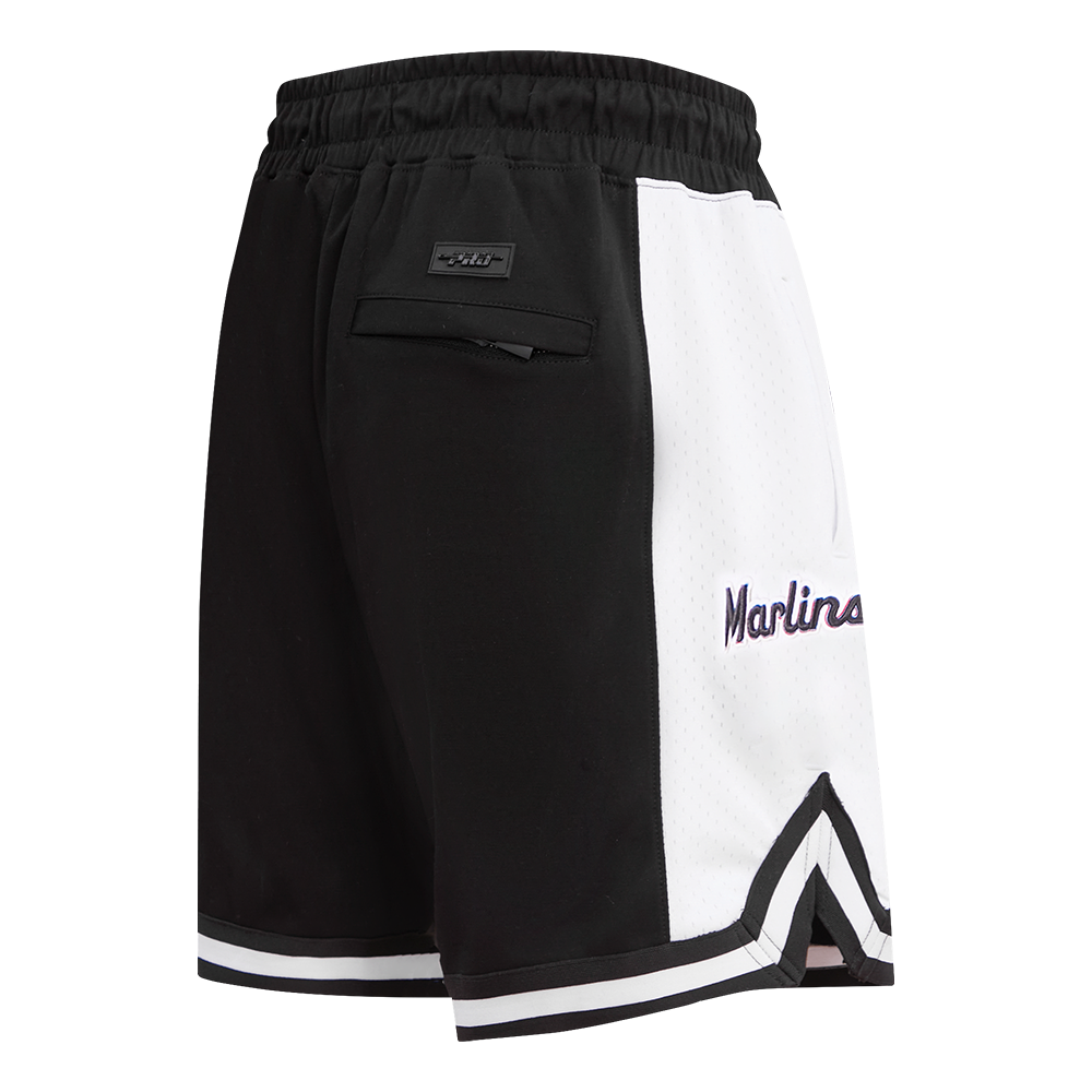 MLB MIAMI MARLINS SCRIPT TAIL SHORT EN MAILLE DOUBLE 2.0 POUR HOMME (NOIR)