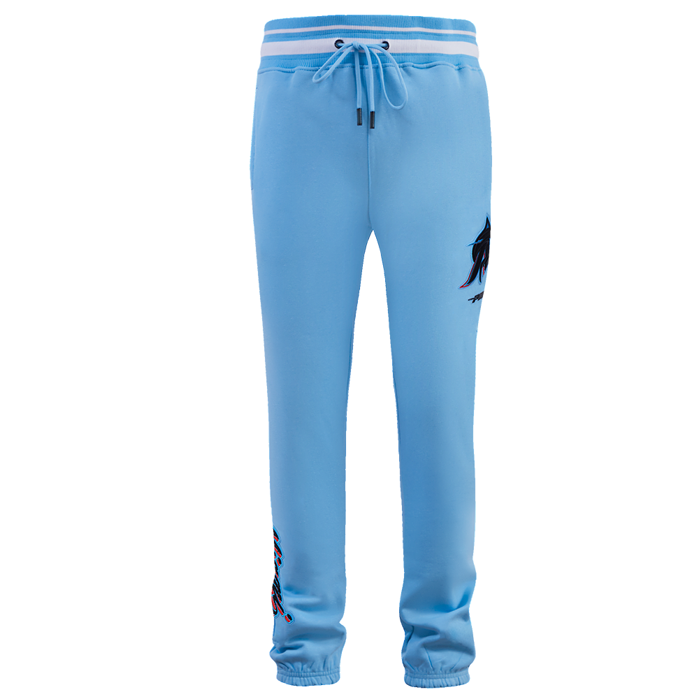 MLB MIAMI MARLINS SCRIPT TAIL PANTALON OUATÉ EN MOLLETON CÔTELÉ POUR HOMME (BLEU UNIVERSITÉ)