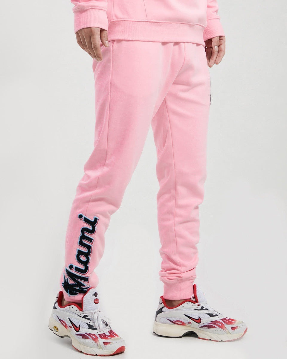 MLB MIAMI MARLINS CLASSIC CHENILLE MEN'S JOGGER (PINK)