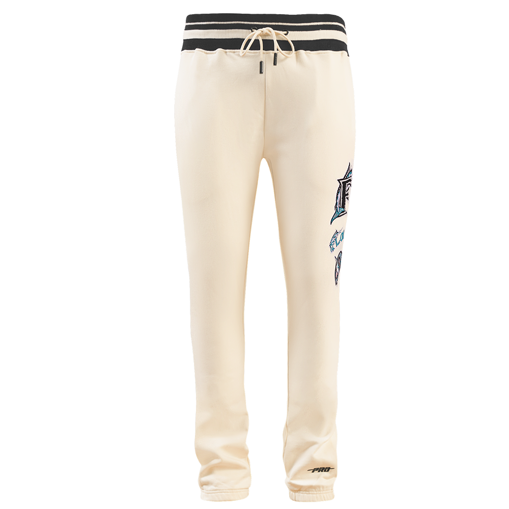 MLB FLORIDA MARLINS RETRO CLASSIC PANTALON OUATÉ POUR HOMME (COQUILLE D'ŒUF/NOIR)