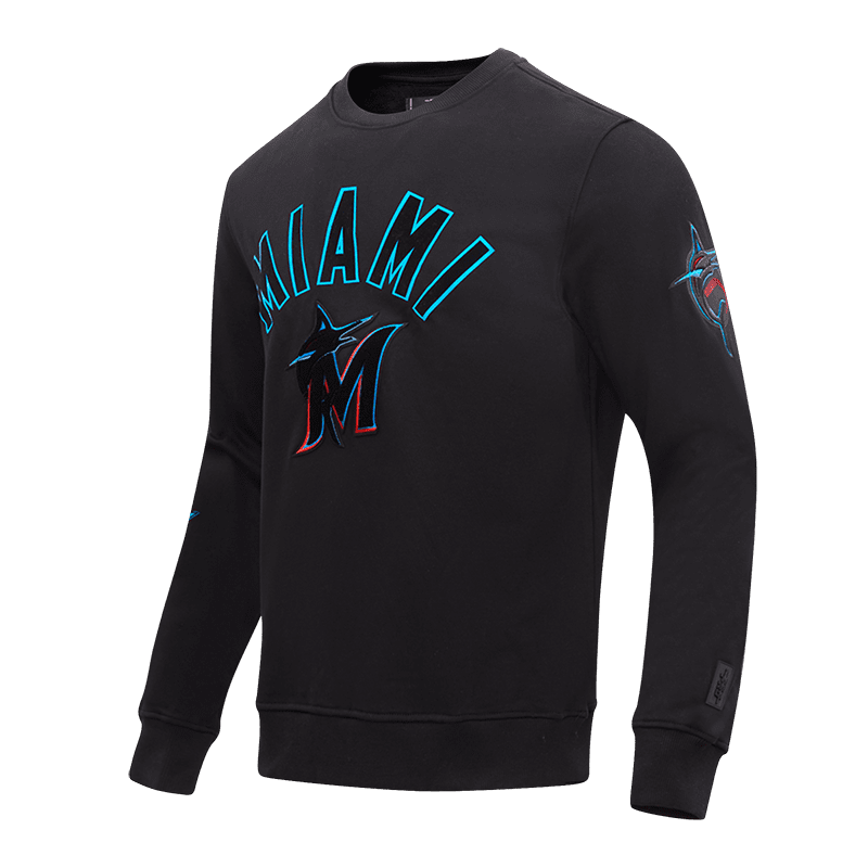 MLB MIAMI MARLINS CLASSIC MEN'S CREWNECK (BLACK)
