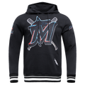 MLB MIAMI MARLINS MASHUP LOGO MEN'S PULLOVER HOODIE (BLACK)