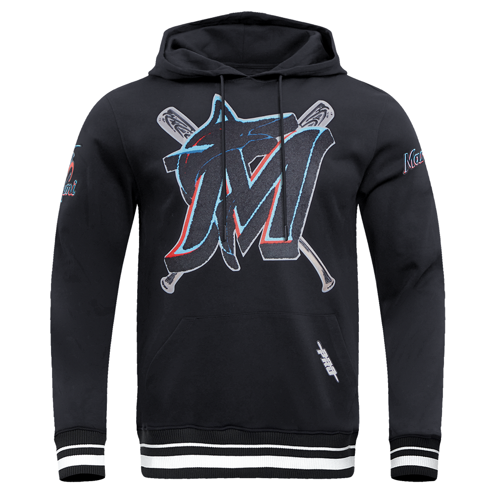 MLB MIAMI MARLINS CHANDAIL À CAPUCHON LOGO MASHUP POUR HOMME (NOIR)
