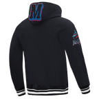 MLB MIAMI MARLINS MASHUP LOGO MEN'S PULLOVER HOODIE (BLACK)